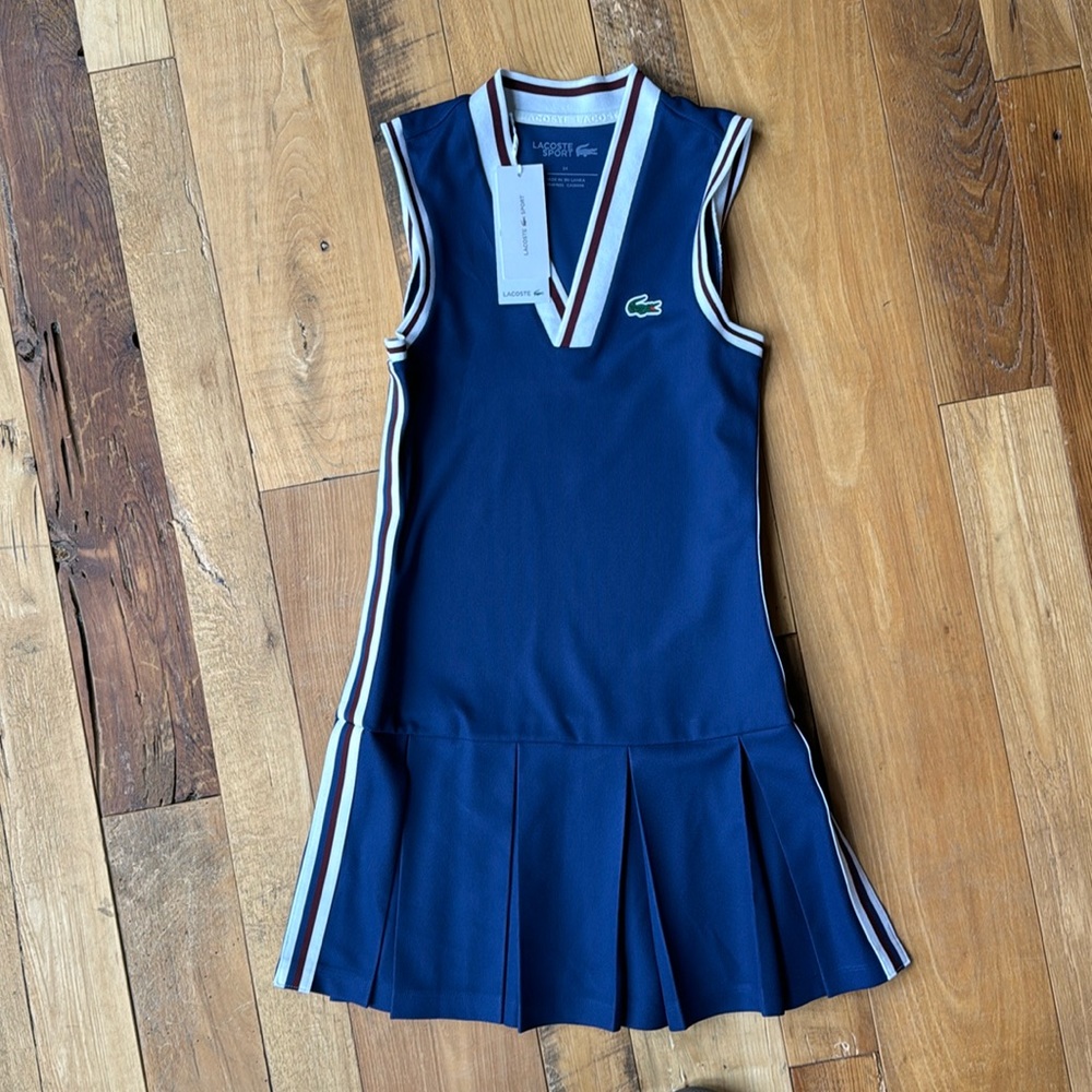 Lacoste tennis dress with removable shorts.  Size 34-2, new with tags!